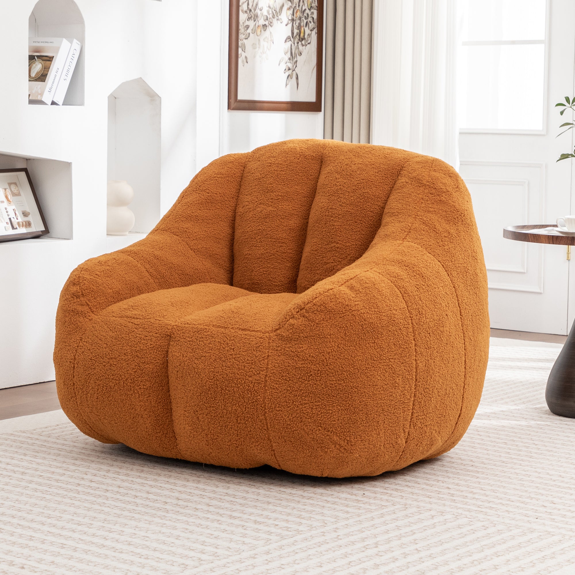 Comfy Bean Bag Chair with Memory Foam Filler – Tufted Soft Stuffed Bean Bag Sofa for Dorm, Apartment, or Living Room – Yellow - Grand Goldman Shop