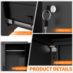 Metal Storage Vertical Filing Cabinet with Lock, Steel File Locker with 4 Drawers and 1 door for School, Living Room, Bedroom