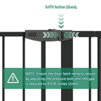 Baby Gate with Cat Door, 29.5-44.1' Metal Pet Door for Stairs & Doorways,Pressure Mounted,No Tools Needed, Black - Grand Gold