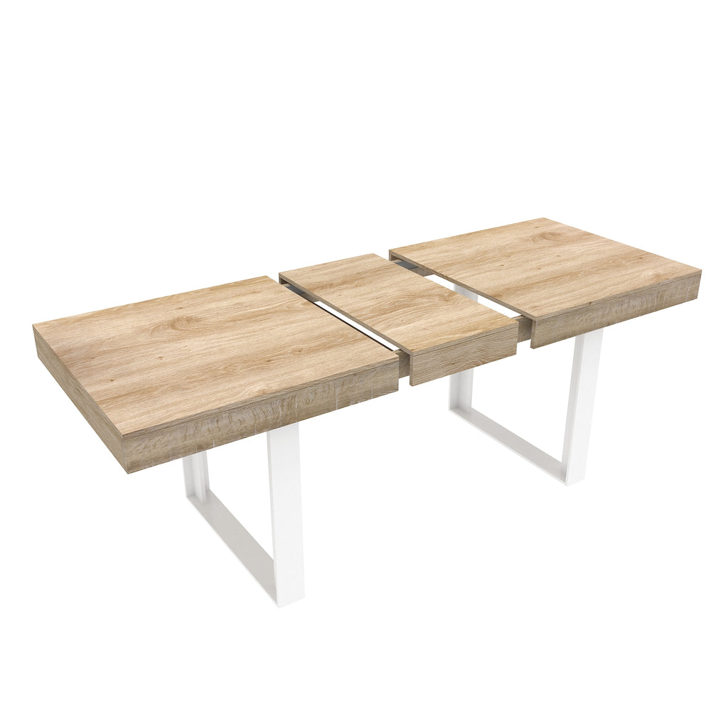 Extendable Dining Room Table for 6 8 10, Modern Farmhouse Wooden Kitchen Expanding Table, Long Large Expandable Dining Room Conference Table - Grand Goldman Shop