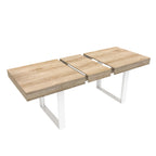 Extendable Dining Room Table for 6 8 10, Modern Farmhouse Wooden Kitchen Expanding Table, Long Large Expandable Dining Room Conference Table - Grand Goldman Shop