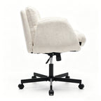 Modern Chenille Swivel Office Chair, Height Adjustable Task Chair with Convertible Multi-Position Armrests,Comfy Double Cushi