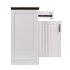 Modern Fluted Sideboard Buffet Cabinet with 4 Doors 3 Drawers, White MDF Storage Console Table for Living Room Dining Room Entryway, 63.11' L x 15.75' W x 32' H - Grand Goldman Shop