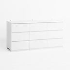 9 Drawer Dresser with No Handle Design, Modern White Matte Wood Dresser for Bedroom, Storage Chest of Drawers for Living Room, Hallway, Entryway - Grand Goldman Shop
