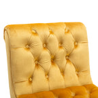 COOLMORE Modern Velvet Armless Accent Living Room Chair / Leisure Chair,Upholstered Fabric Button Comfortable Chair with Wooden Legs for Bedroom, Living Room, Office (Mustard Velvet) - Grand Goldman Shop