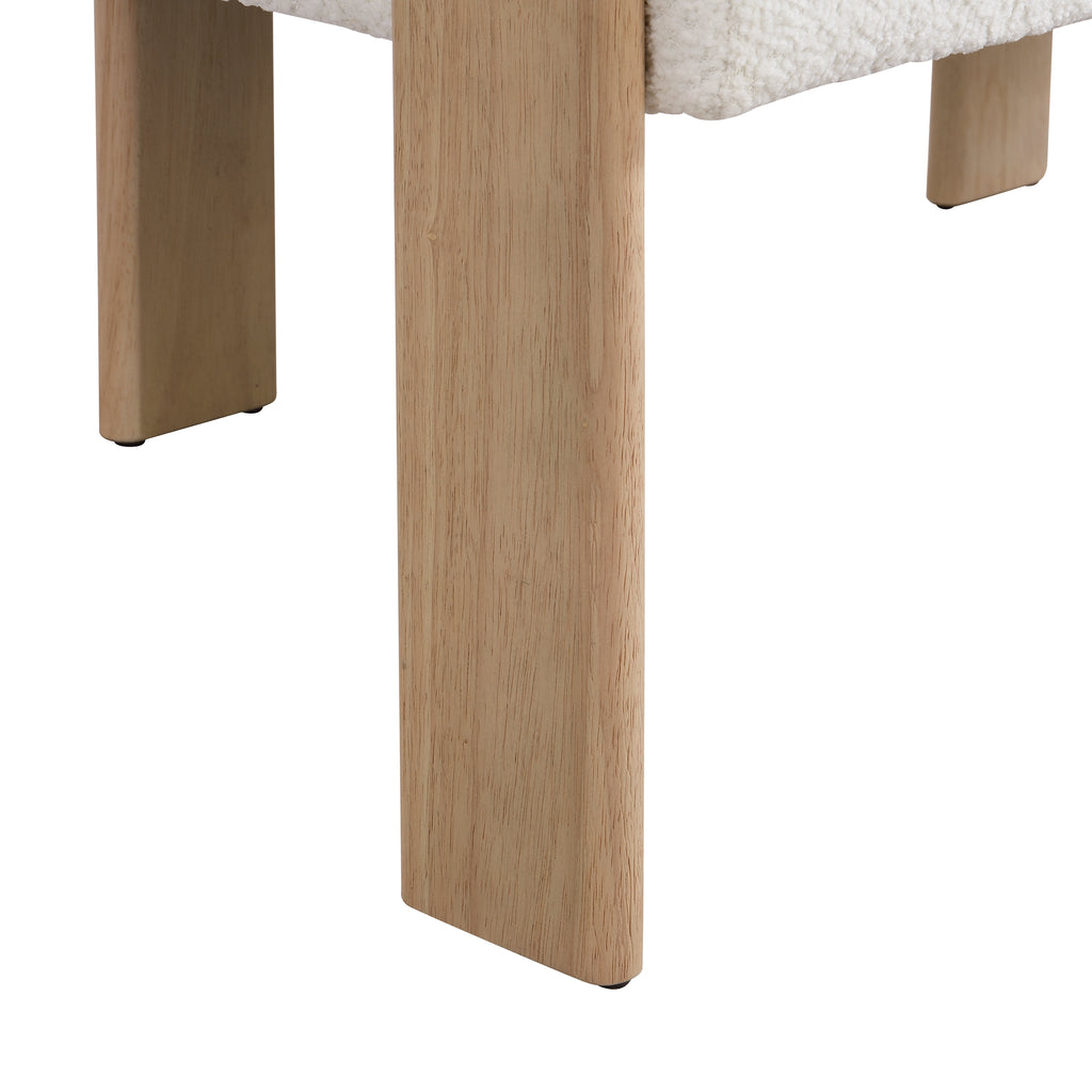 Round armrest loveseat(Beige+Natural) - Grand Goldman Shop