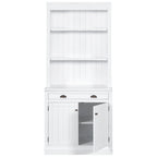 83.4'Tall Bookshelf with 3 pieces LED Lighting, Modern Bookcase with 2 Doors and 1 Drawer,Storage Bookcase with Open Shelves for Living Room,Home Office,White - Grand Goldman Shop