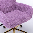 A&A Furniture Home Office Chair Violet Velvet with Golden Metal Base Adjustable Swivel - Shop Quality Furniture at Grand Gold