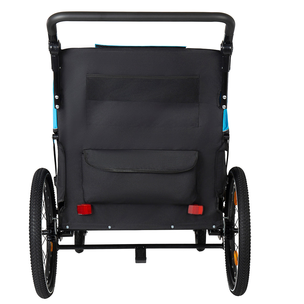 Stylish 2 in 1 Kids Bike Trailer and Stroller for 1 to 2 Children, Jogging Function, Foldable Compact Storage with Universal 