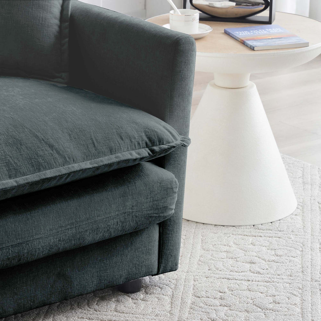 Chenille Fabric Ottomans Footrest to Combine with 2 Seater Sofa, 3 Seater Sofa and 4 Seater Sofa, Grey Chenille - Grand Goldman Shop