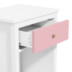 Pink+Golden Handle Wooden Nightstand 26.77''H with One Drawer One Shelf for Kids and Adults - Grand Goldman Shop