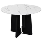5-Piece Round Dining Table set, 43-Inch Modern Dining Table and 4 Upholstered Chairs for Dining Room, Kitchen Room, Living Room, Easy Assembly - Grand Goldman Shop
