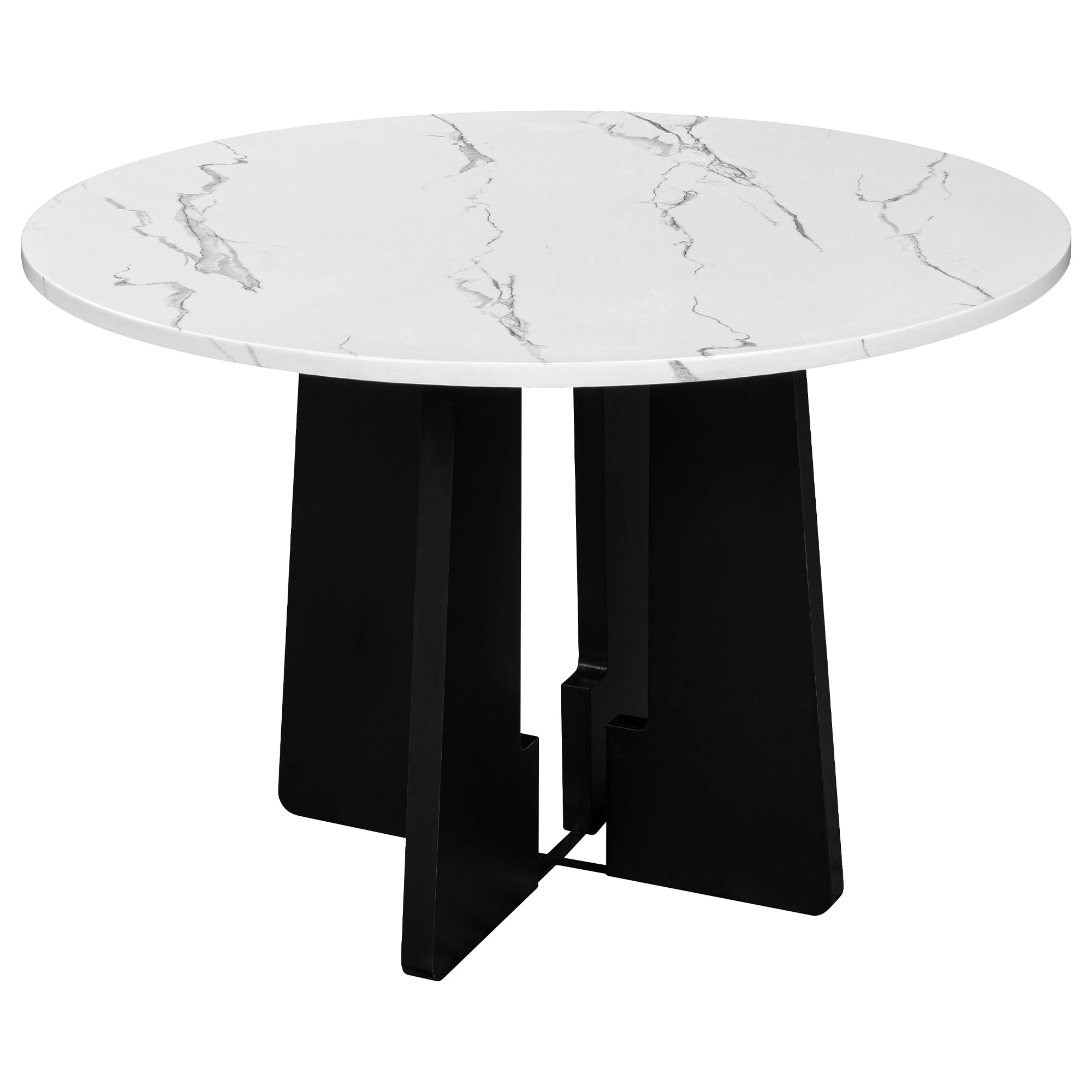 5-Piece Round Dining Table set, 43-Inch Modern Dining Table and 4 Upholstered Chairs for Dining Room, Kitchen Room, Living Room, Easy Assembly - Grand Goldman Shop