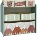 Qaba Toy Organizer with 6 Storage Bins, Kids Storage Unit for Bedroom, Kids Room, 25' x 12' x 26', Green - Grand Goldman