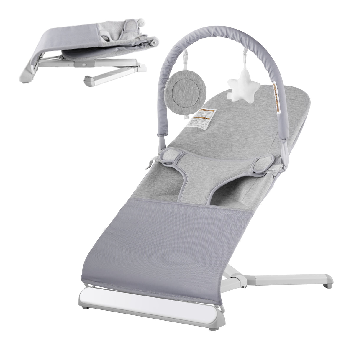 Baby Bouncer Folding Bouncer Seat Chair for Babies 0-9 Months with Toy Bar | Premium Home Decor - Grand Goldman