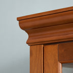 Lighted Curio Cabinet with Adjustable Shelves, Mirrored Back, and Tempered Glass Doors, 6-Tier Walnut Finish - Grand Goldman Shop
