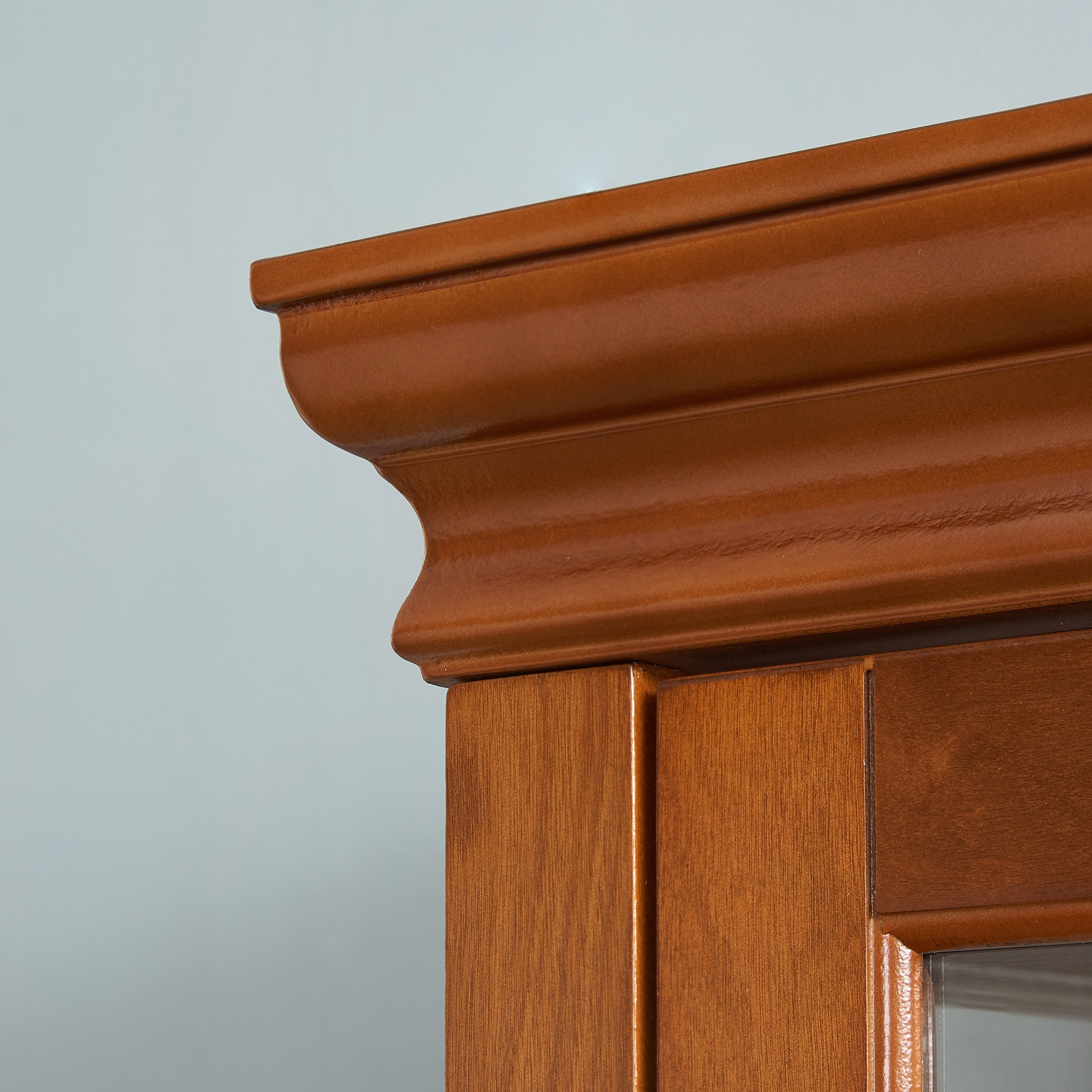 Lighted Curio Cabinet with Adjustable Shelves, Mirrored Back, and Tempered Glass Doors, 6-Tier Walnut Finish - Grand Goldman Shop