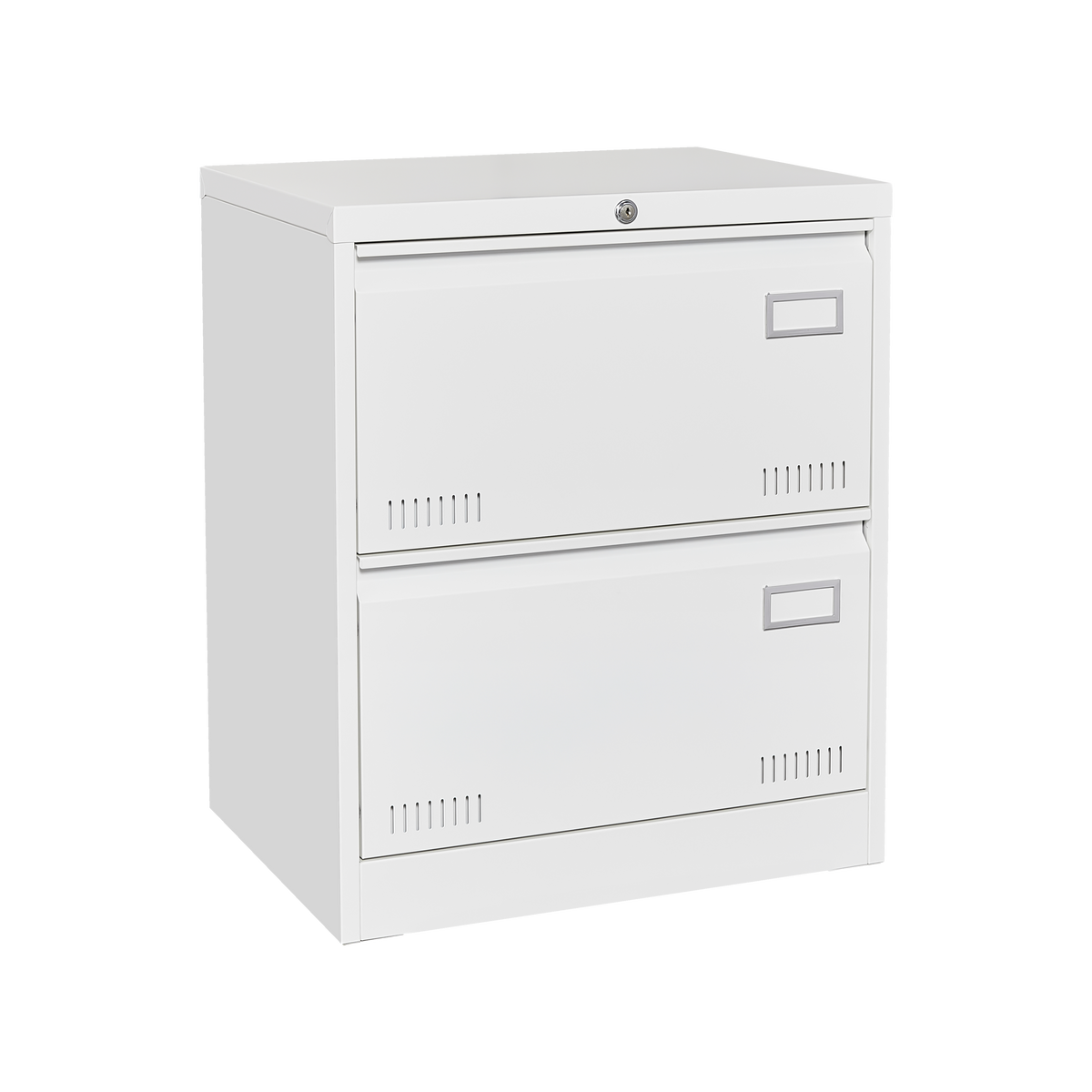 White Metal Lateral File Cabinet with Lock, 3 Drawers for Office/Home, Anti-Tip Design - Grand Goldman