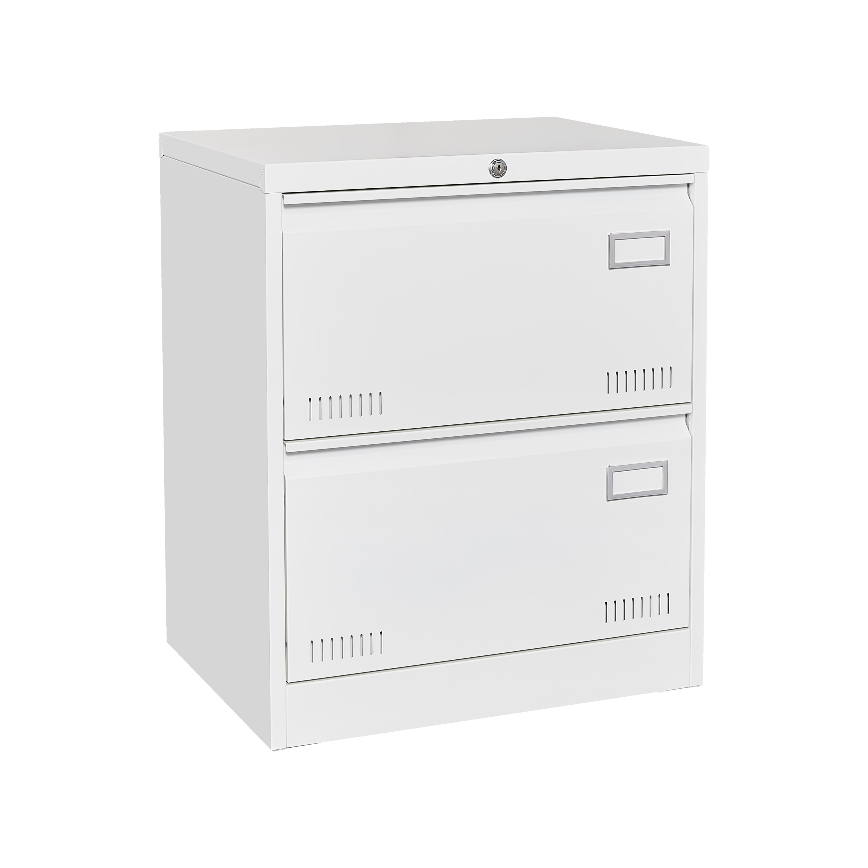 White Metal Lateral File Cabinet with Lock, 3 Drawers for Office/Home, Anti-Tip Design - Grand Goldman