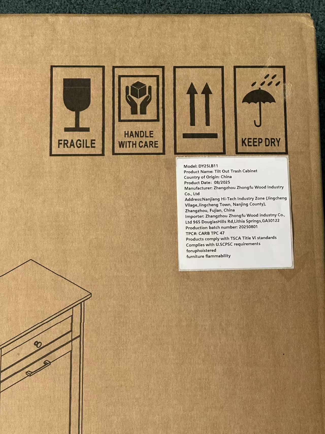 10 Gallon Tilt Out Trash Cabinet Freestanding Trash Bin Cabinet Wood Garbage Recycling Cabinet with Drawer Pet Proof Trash Can Holder for Kitchen Living Room, Antique White (Not include trash can) - Grand Goldman Shop