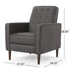 Macedonia Mid-Century Modern Button Tufted Fabric Recliner - Grand Goldman Shop
