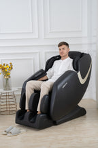 BOSSCARE Massage Chair Recliner with Zero Gravity, Full Body Airbag Massage Chair with Bluetooth Speaker, Foot Roller Brown - Grand Goldman Shop