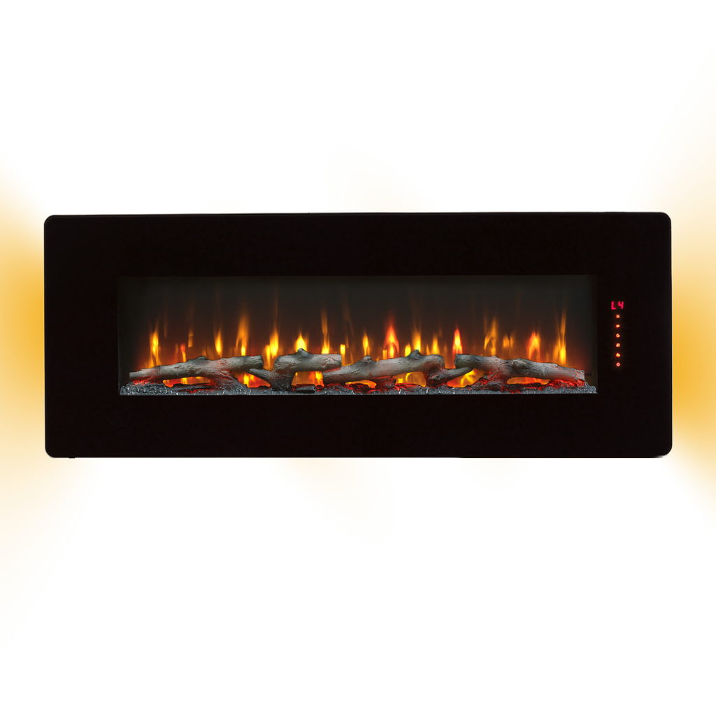 48 inch Curved Front Wall Mounted Electric Fireplace with remote and multi color flame & emberbed - Grand Goldman Shop