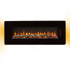 48 inch Curved Front Wall Mounted Electric Fireplace with remote and multi color flame & emberbed - Grand Goldman Shop