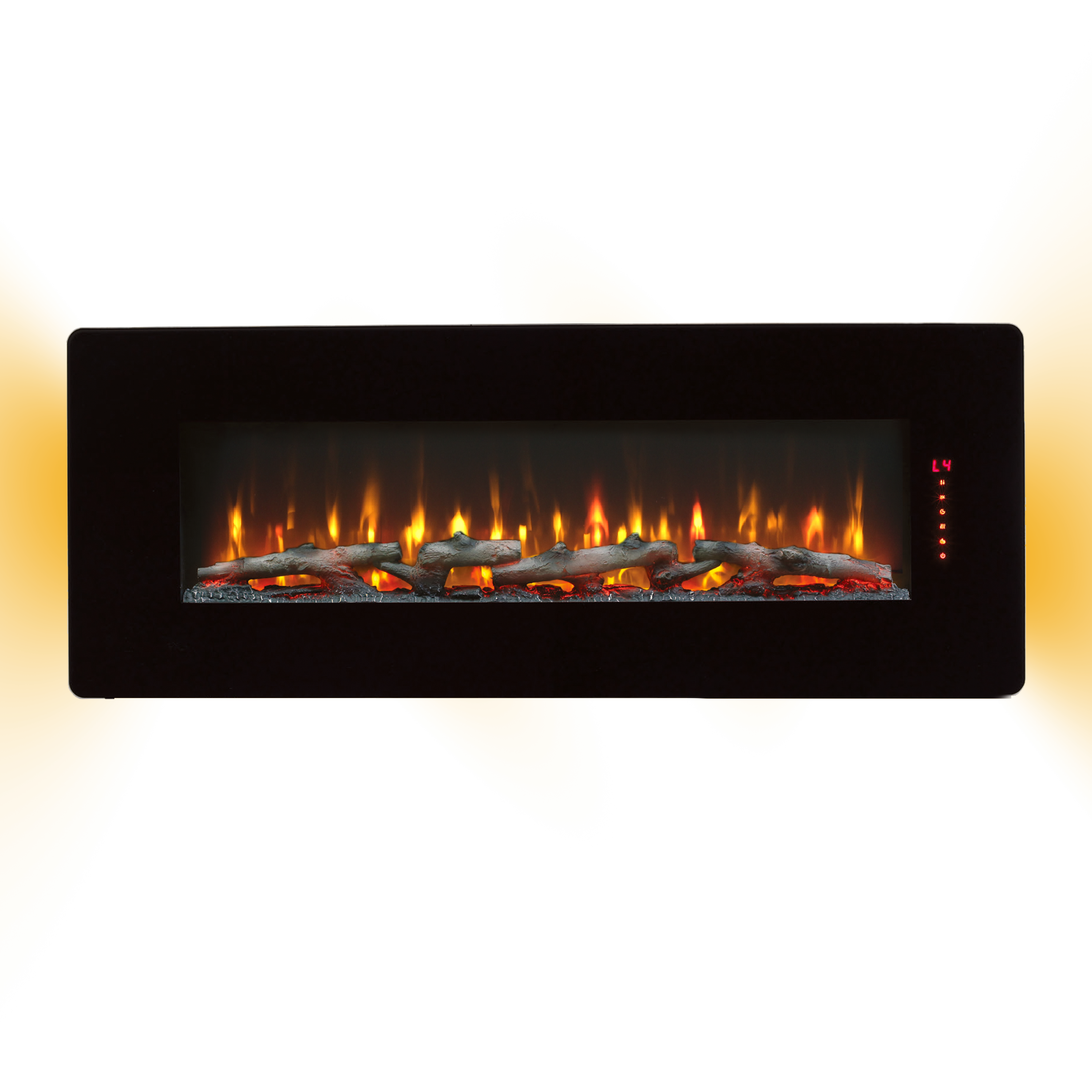 48 inch Curved Front Wall Mounted Electric Fireplace with remote and multi color flame & emberbed - Grand Goldman Shop