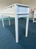 Cream White Vanity Desk with 3 Drawers, Modern Makeup Table or Writing Desk, Multipurpose Dressing Table for Bedroom, No Mirror Included - Grand Goldman Shop