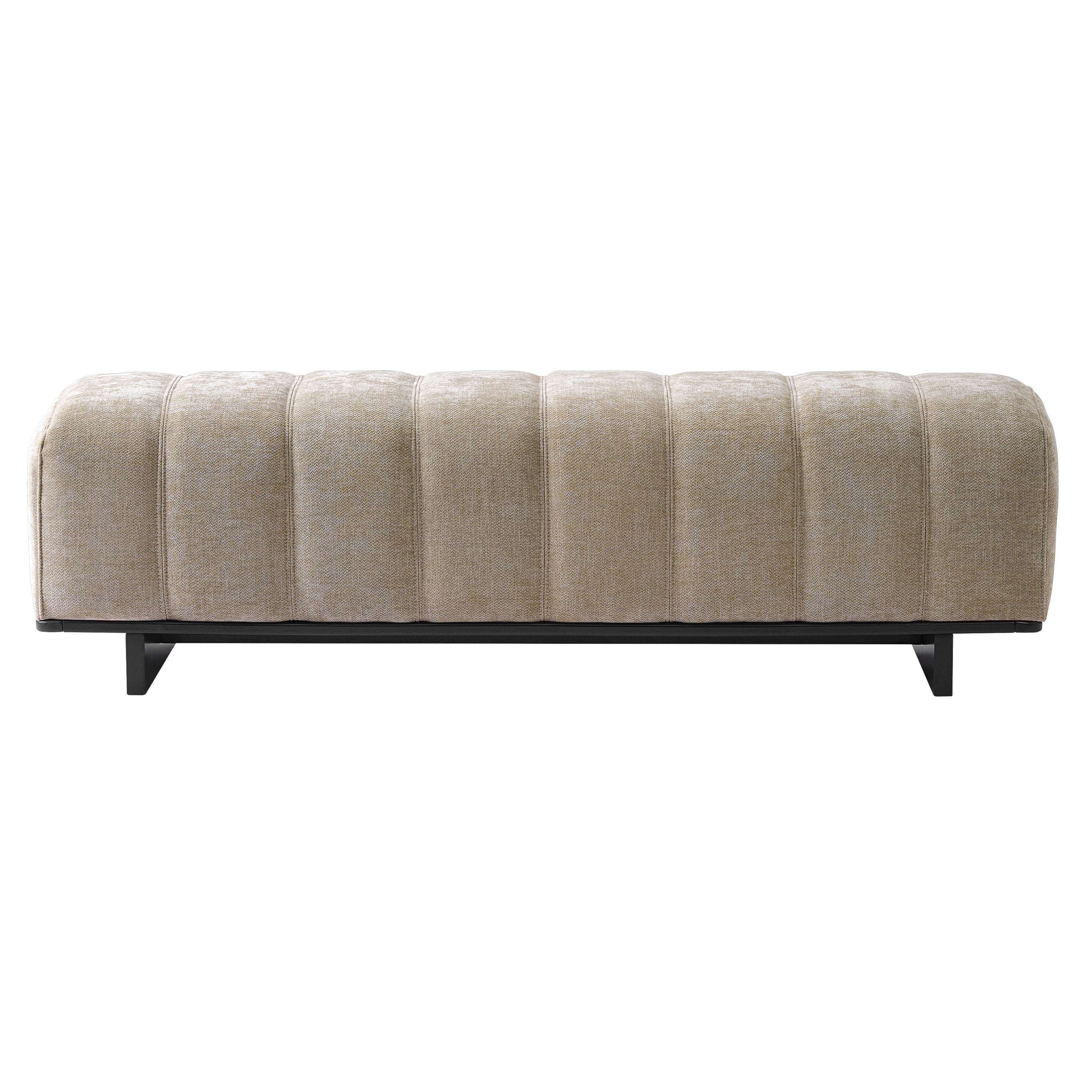 Indoor Dining Bench in Oatmeal Chenille Fabric with Rubber Wood Legs, Comfortable Seating for Dining Room or Living Area - Grand Goldman Shop