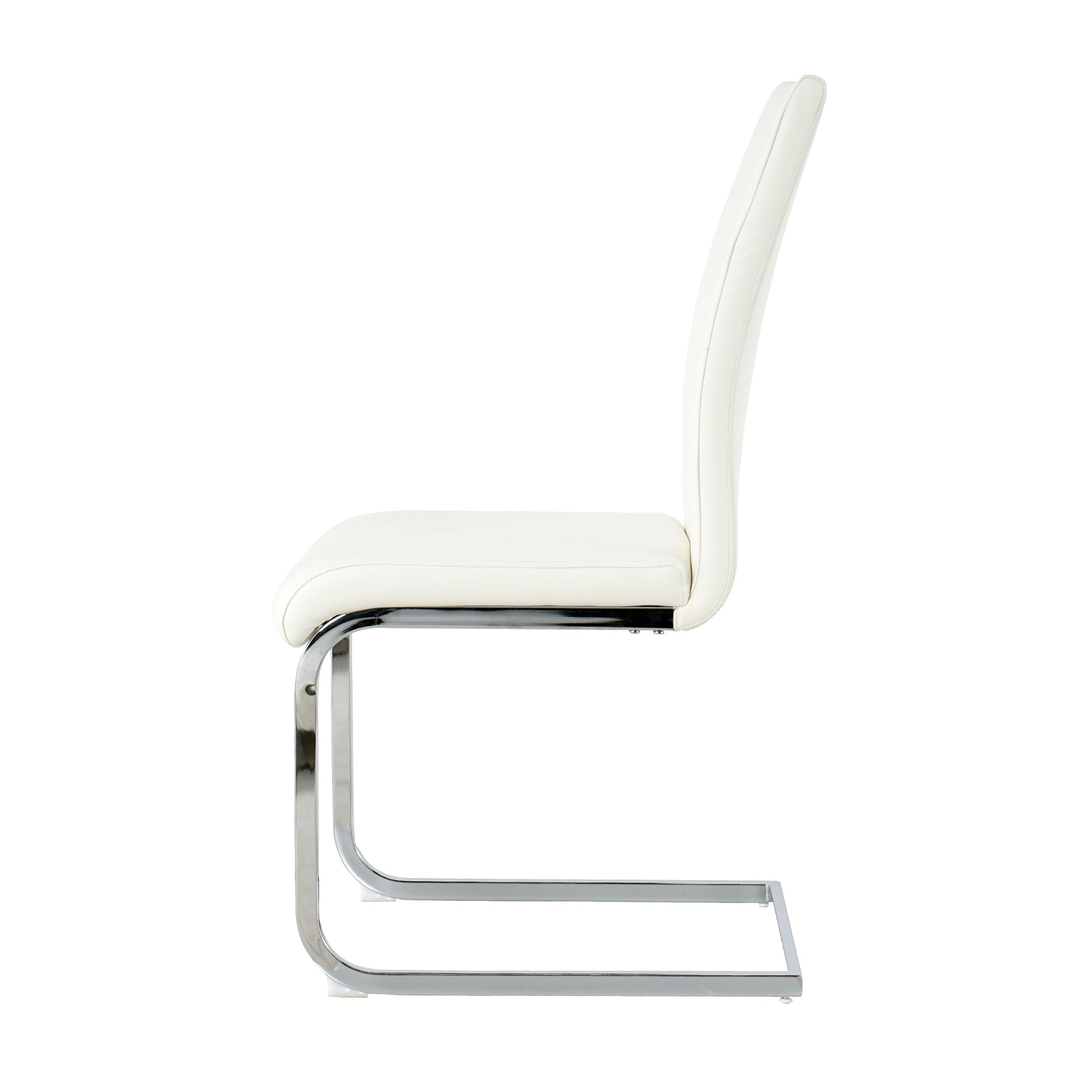Modern Dining Chairs with Faux Leather Padded Seat Dining Living Room Chairs Upholstered Chair with Chrome Metal Legs Design for Kitchen, Living, Bedroom, Dining Room Side Chairs Set of 4 - Grand Goldman Shop