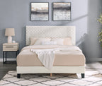 Roundhill Furniture Findlay 2-Piece Bedroom Set, Plush 3D Upholstered Bed with Nightstand, Full - Grand Goldman Shop