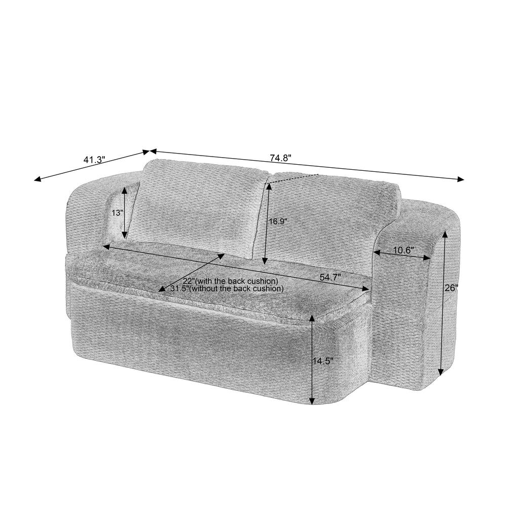 Convertible Sleeper Sofa, Modern Folding Futon Floor Foam Compression Sofa Bed Couch for Living Room Bedroom ApartmentConvertible Sleeper - Grand Goldman Shop