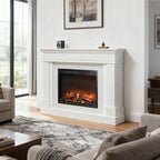 44' Electric Fireplace with Mantel for Living Room or Bedroom,23' Fireplace Insert Heater, Realistic Log and Flame Effect, Remote Control, Timer - Grand Goldman Shop