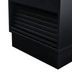 Mid Century Modern Nightstand with Charging Station and LED lights, Night Stand with 2 Drawers, Bedside Tables/End Table for Bedroom or Living Room, Black - Grand Goldman Shop