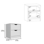 Raymer 2 Piece Bedroom Set, Nightstand + Dresser, White - Grand Goldman Shop