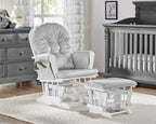 Mason Glider and Ottoman White Wood and Gray Fabric - Grand Goldman Shop
