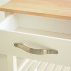 Kitchen Island & Kitchen Cart, Rubber Wood Top, Mobile Kitchen Island with Two Lockable Wheels, Simple Design for Easy Storing and Fetching, Two Drawers Give Unique Storage for Special Utensil. - Grand Goldman Shop