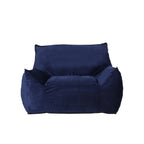 Allea Velveteen Armrest Bean Bag Chair, Navy Blue, Soft Velvet, 42x40x32 inches - Grand Goldman Shop