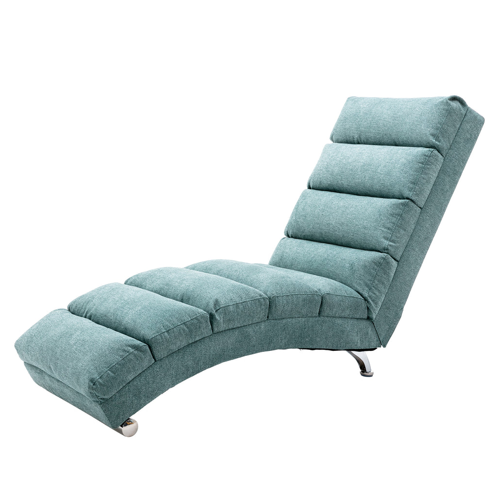 Ergonomic Electric Massage Chaise Lounge with Remote Control, Teal Linen Upholstery, 5 Modes for Relaxation - Grand Goldman Shop