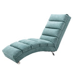 Ergonomic Electric Massage Chaise Lounge with Remote Control, Teal Linen Upholstery, 5 Modes for Relaxation - Grand Goldman Shop