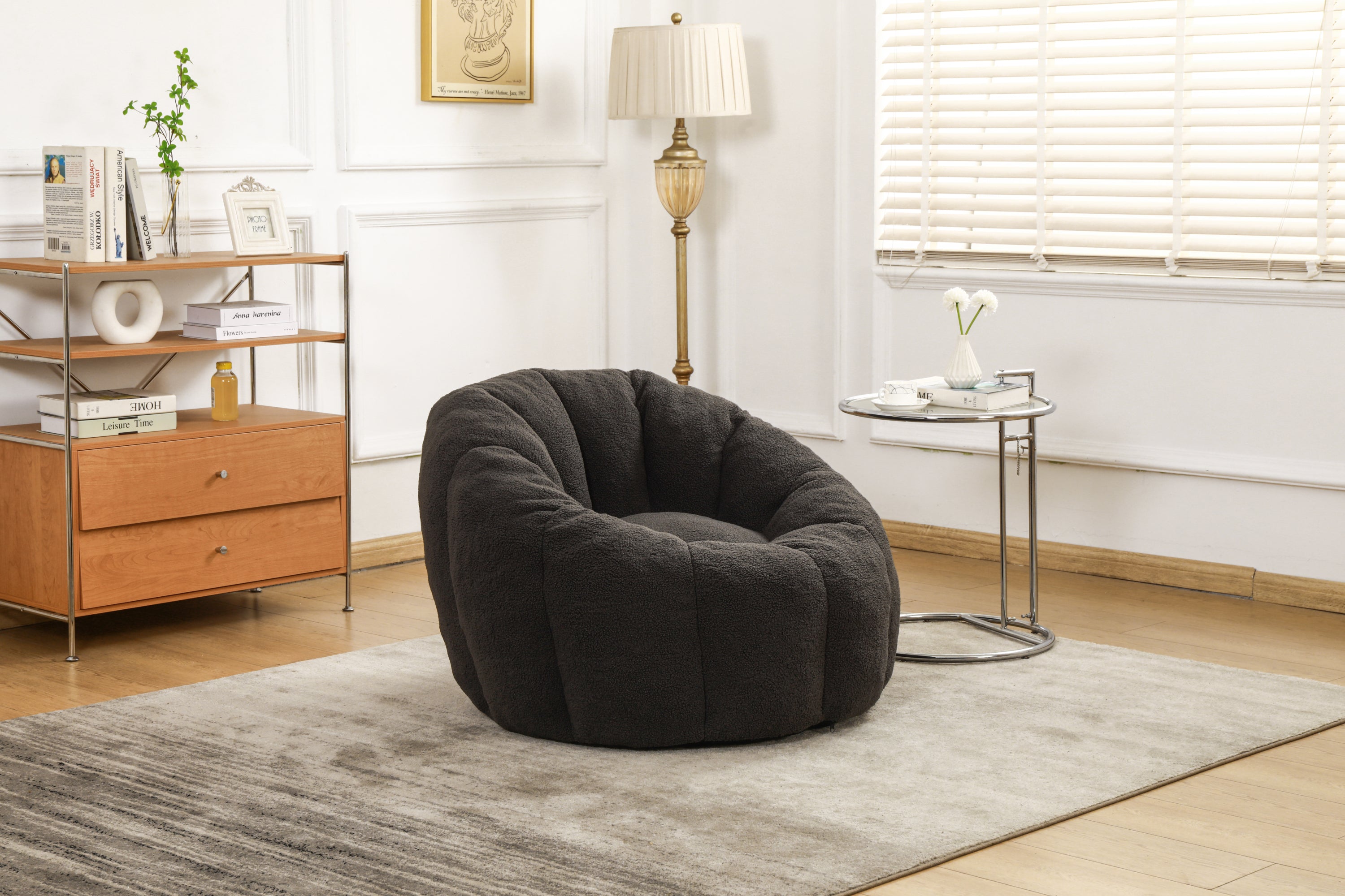 Bean Bag Chair, Bean Bag Sofa Chair with Armrests Stuffed High-Density Foam, Lazy Sofa Comfy Chairs BeanBag Chair for Adults in Living Room,Bedroom Reading - Grand Goldman Shop
