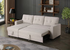 Convertible Upholstered Sectional Sofa with Pull-out Chaise - Grand Goldman Shop