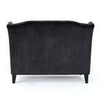 Nurturing Upholstered Loveseat with Wing Back and Diamond Tufting, Black - Grand Goldman Shop