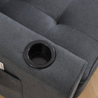 {VIDEO Provided}3-in-1 Upholstered Futon Sofa Convertible Sofa bed,Foldable Tufted Loveseat with Pull Out Sleeper Couch Bed,Folding Mattres Love Seat Daybed W/Side Pockets and Cup Holder, Dark Gray - Grand Goldman Shop