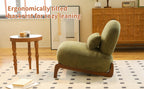 Cute Accent Chair with Solid Wood Legs, Velvet Living Room Chair with Soft Cushion, Cozy Bedroom Chair, Comfy Armless Reading Chair for Apartment, Waiting Room, Balcony (Green) - Grand Goldman Shop