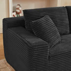 L-Shaped Cloud Sectional Sofa with Deep Seat,No Assembly Required,Modular Couches Sleeper for Living Room,Bedroom,Apartment,Black - Grand Goldman Shop