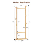 Solid wood hanger set 23.6*11*71 inches. This product is made of eco-friendly material, easy to assemble, elegant and stylish. It can be placed in the bedroom/entrance/living room (inatural ) - Grand Goldman Shop