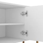 White Modern TV Stand Fluted 68' t, Entertainment Center with Storage Doors, TV Console Media Cabinet,  for 55+ Inch TV, Living Room - Grand Goldman Shop